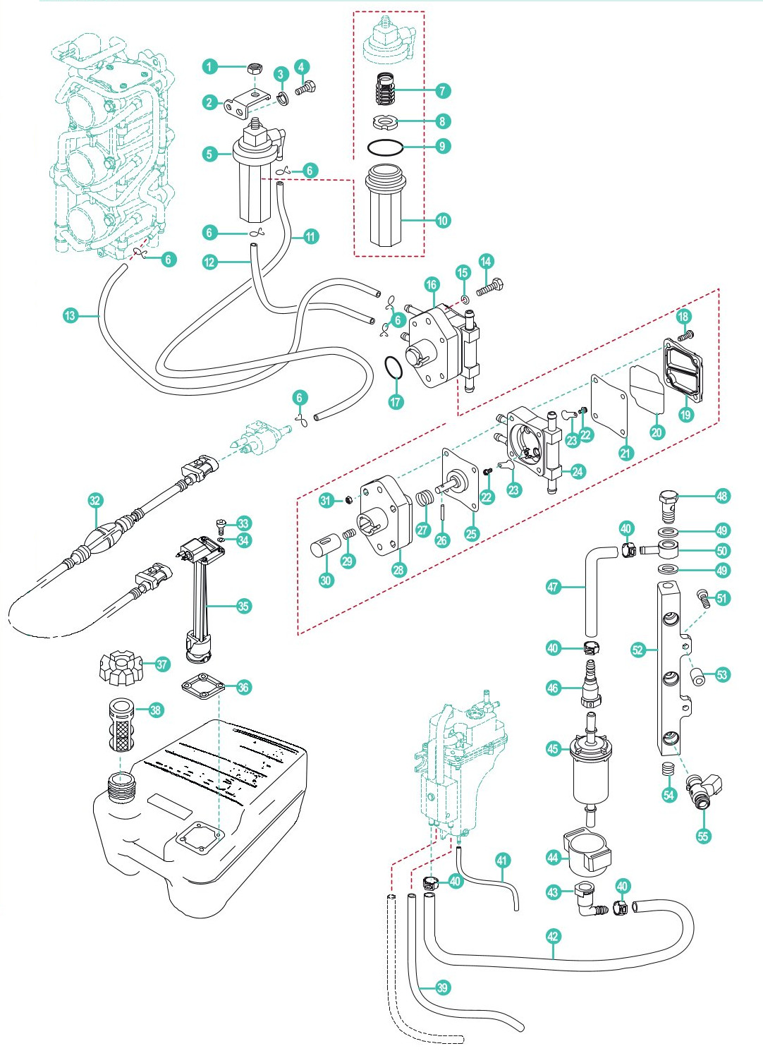 Parsun F30, F40, F15Pro Mechanische Benzinpumpe