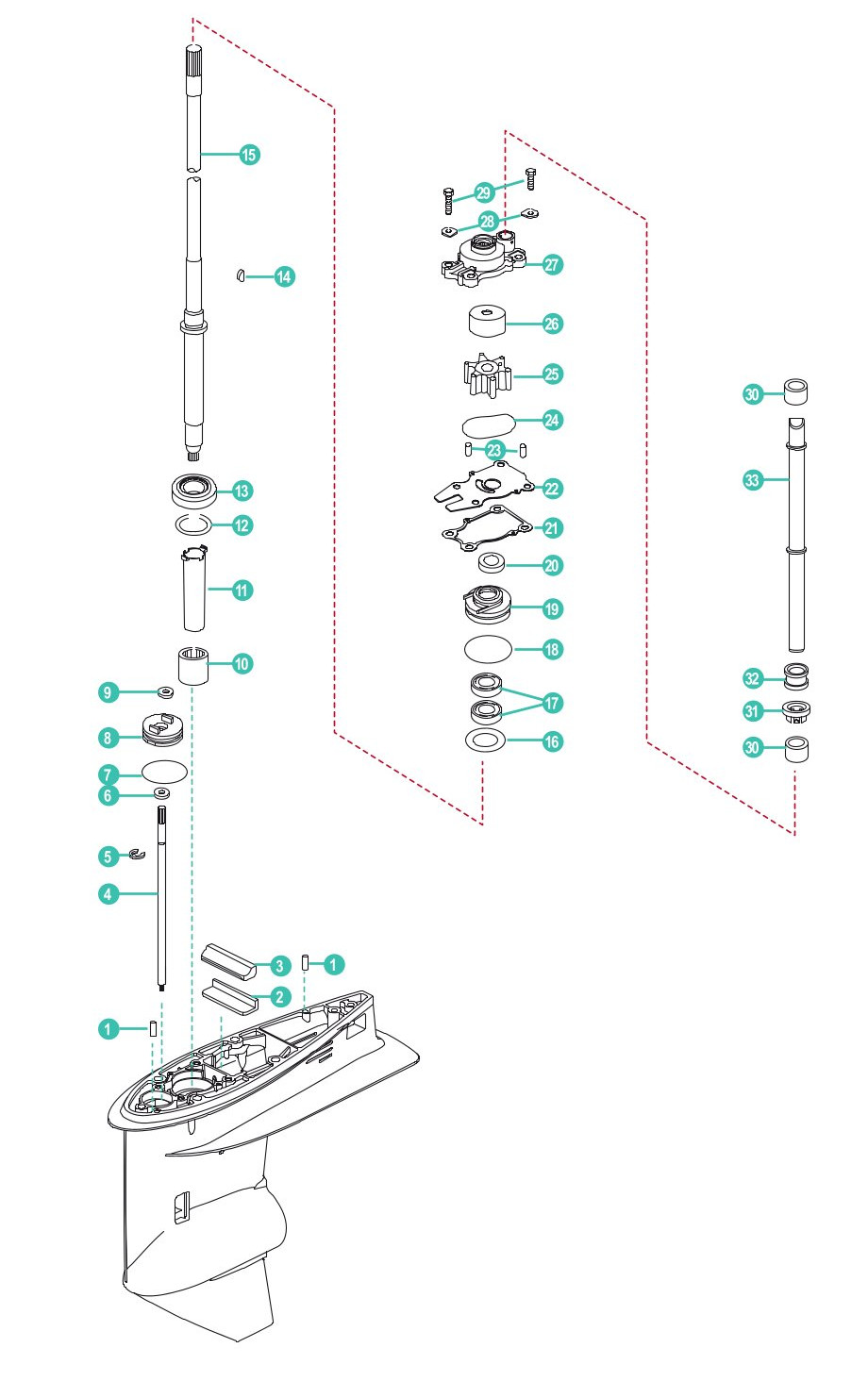 Parsun F50EFI,F60EFI,F40Pro Unterwasserteil Antriebswelle