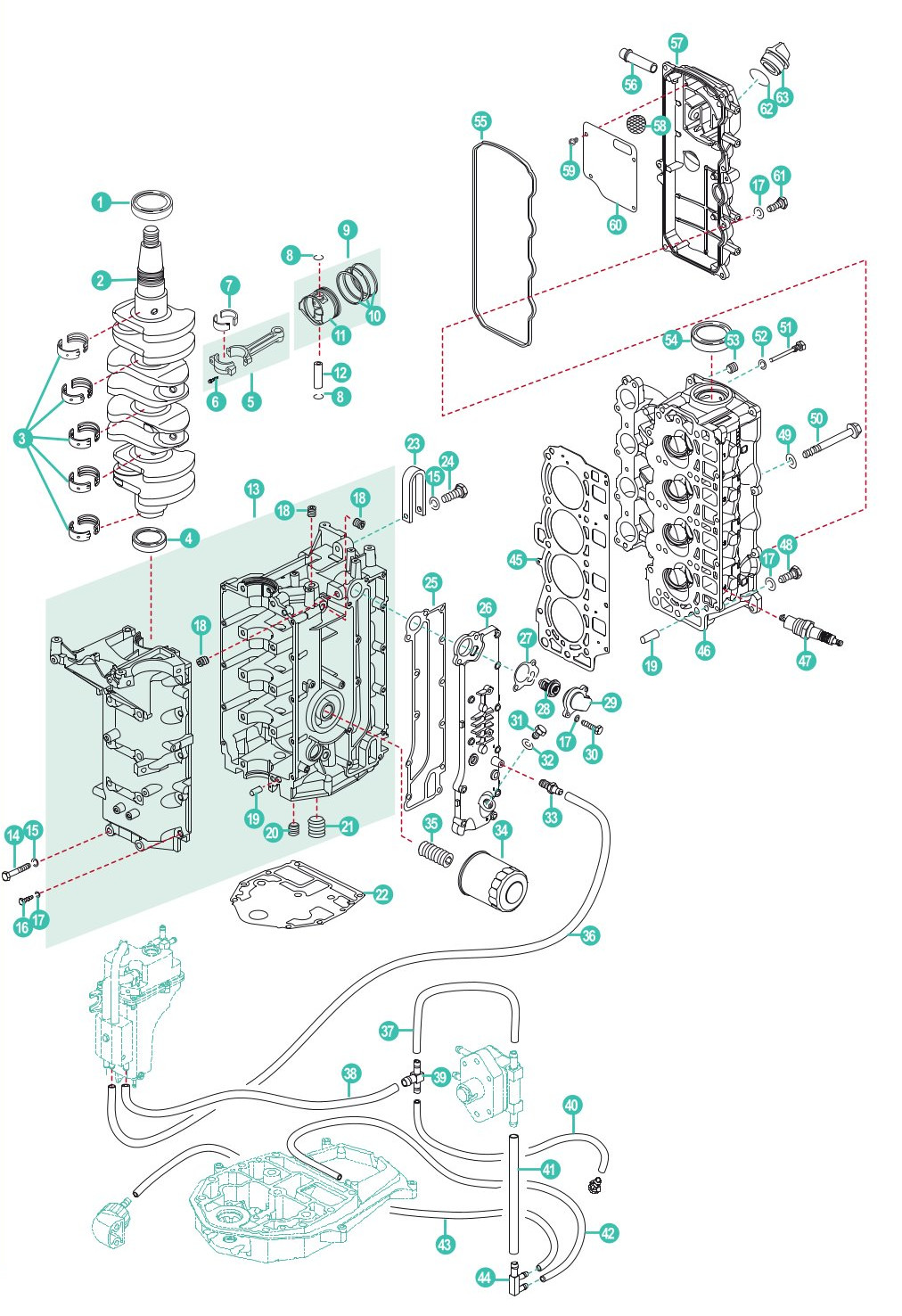 Parsun F50EFI,F60EFI,F40Pro Motorblock