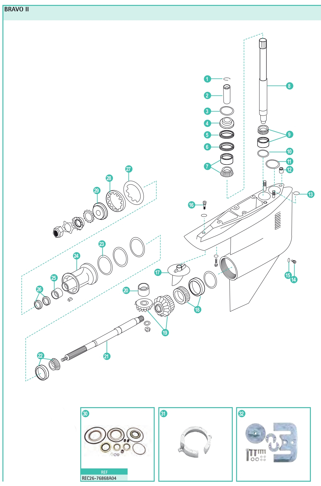 Mercruiser Bravo 2 Unterwasserteil Ersatzteile