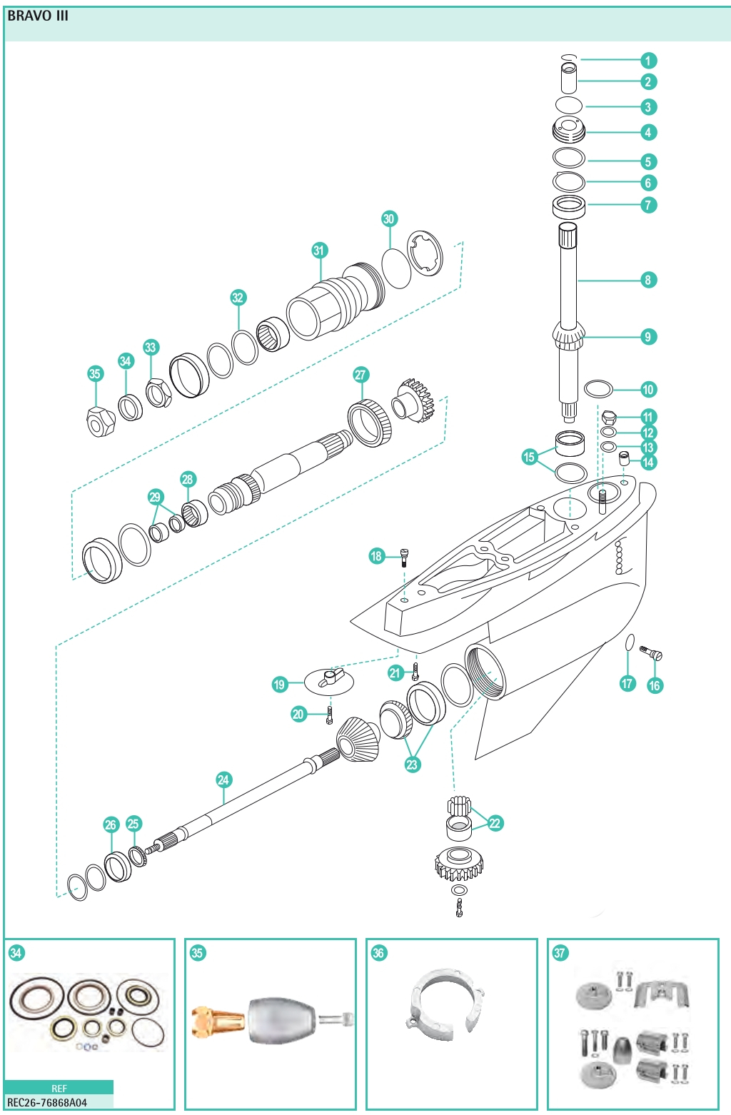 Mercruiser Bravo 3 Unterwasserteil Ersatzteile
