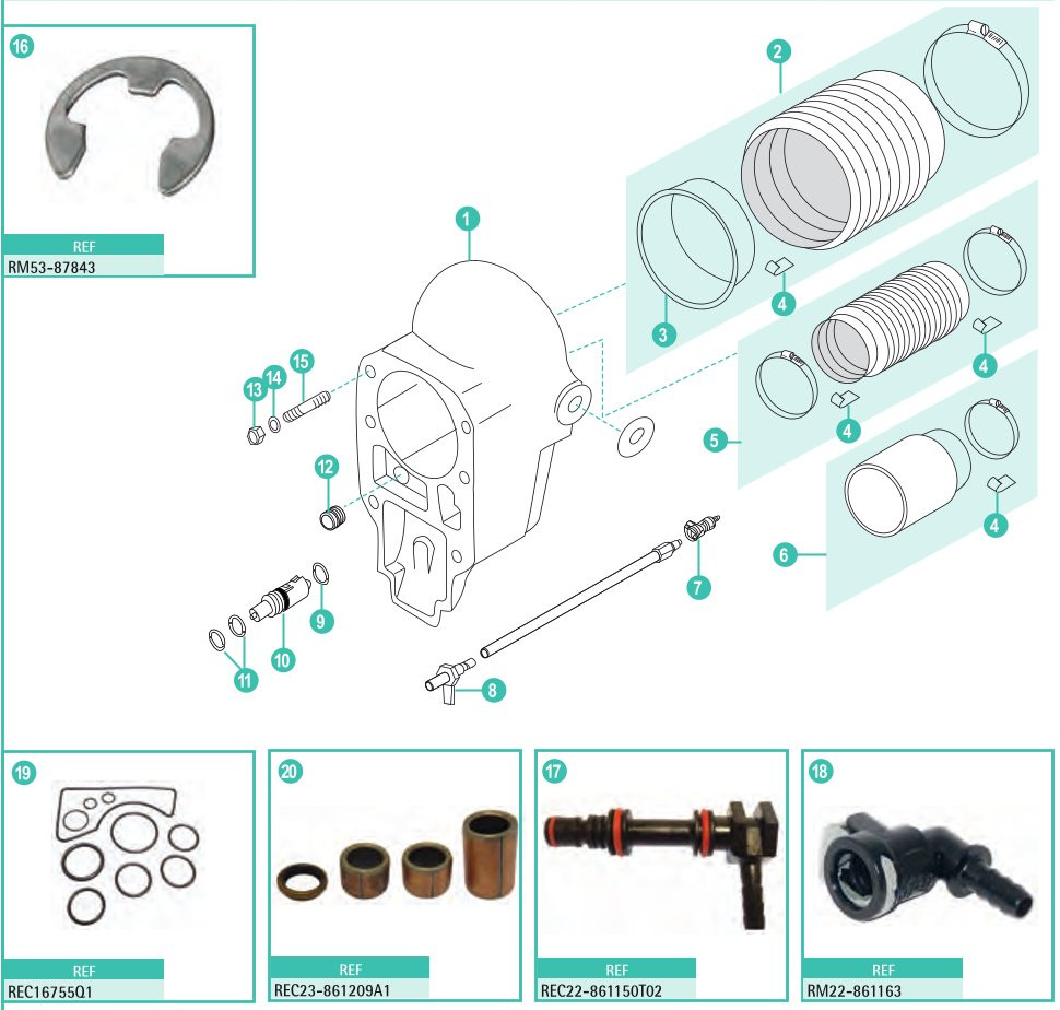Mercruier Bravo I/II/III Bellhousing Ersatzteile