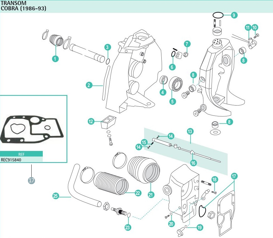 OMC Cobra Transom 1986-1993