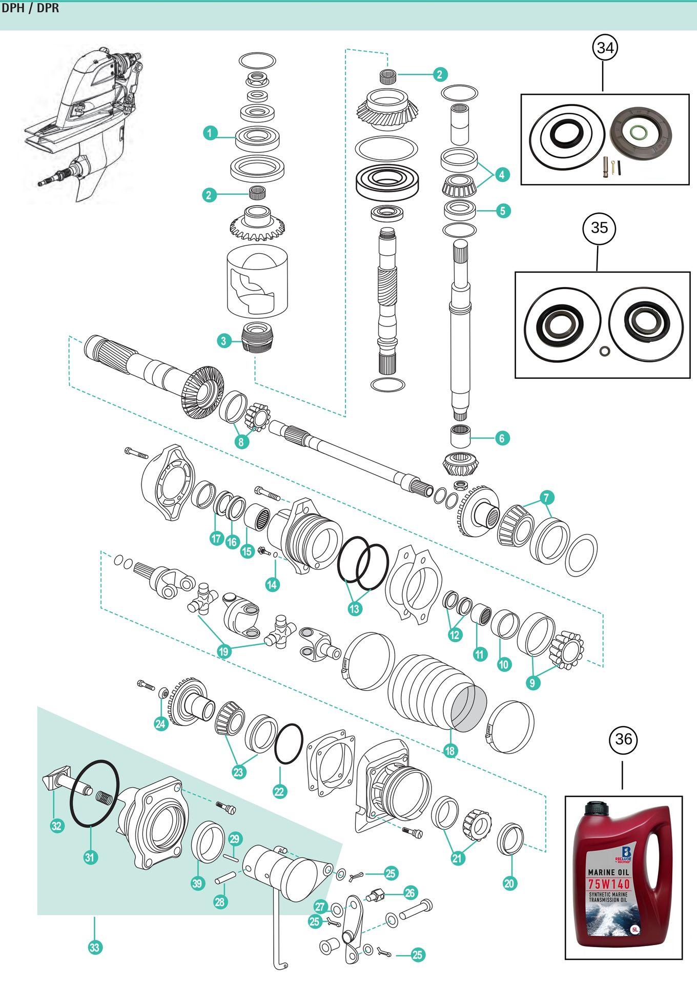 Volvo Penta DPH / DPR Antriebs Ersatzteile