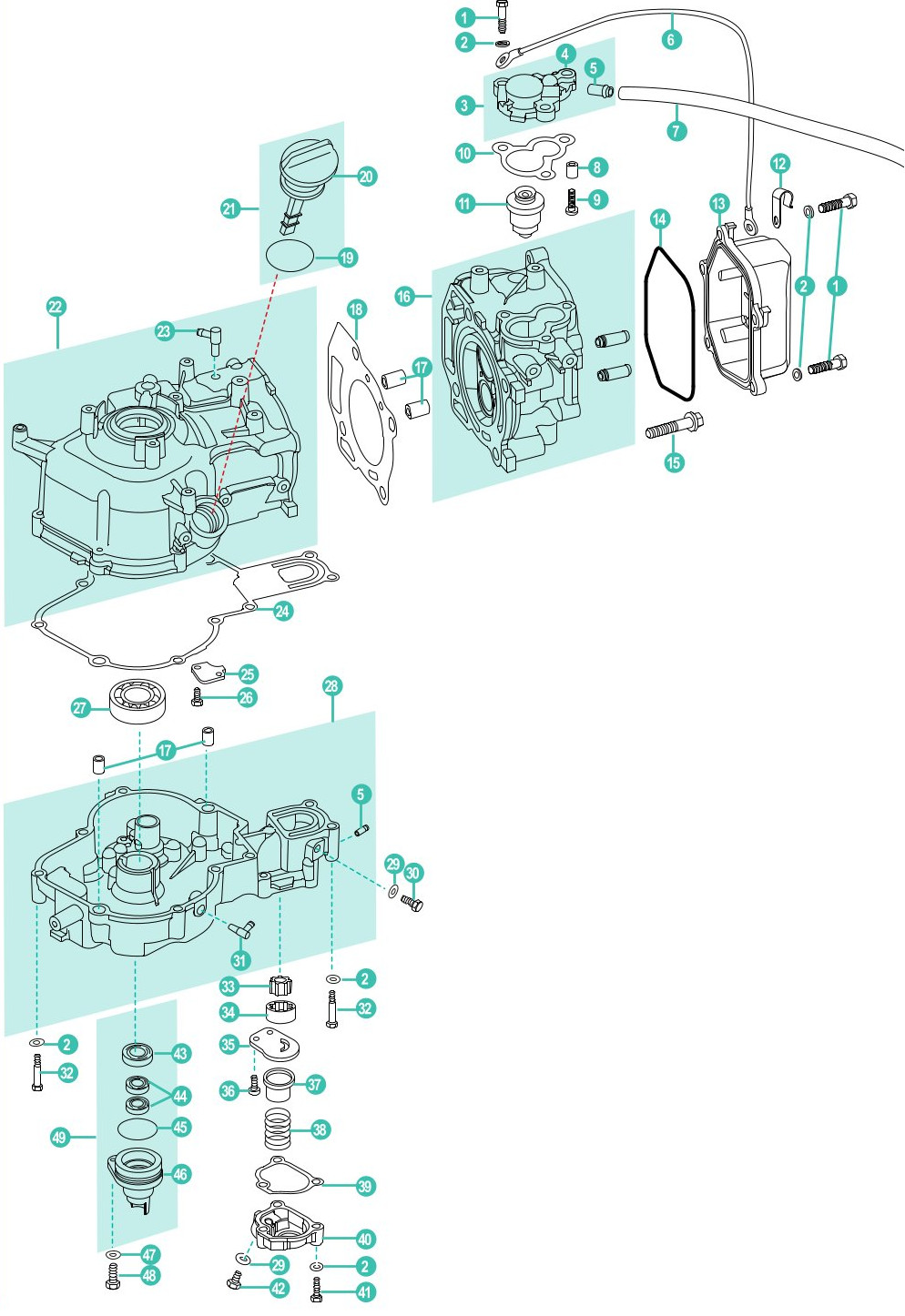 Parsun F6A - Motorblock