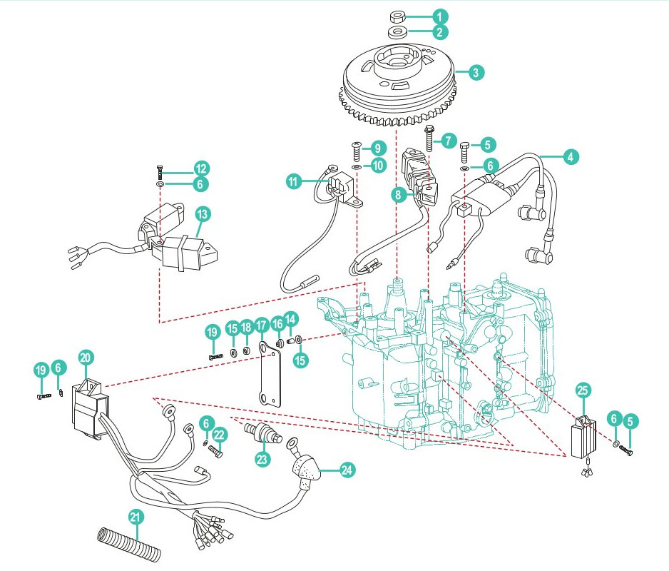 Parsun F6B,F8B,F9.8B - Elektrik und Zündung