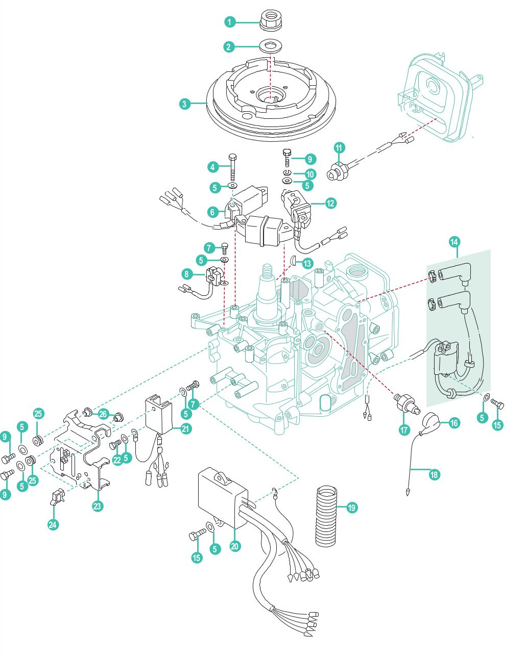 Parsun F9.9 B, F13.5 B, F15 B - ELECTRICAL SYSTEM