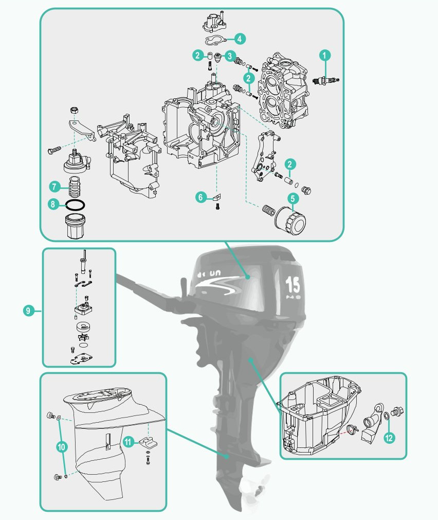 Parsun F15 A, F20 A - Wartungsteile - CONSUMABLES GUIDE