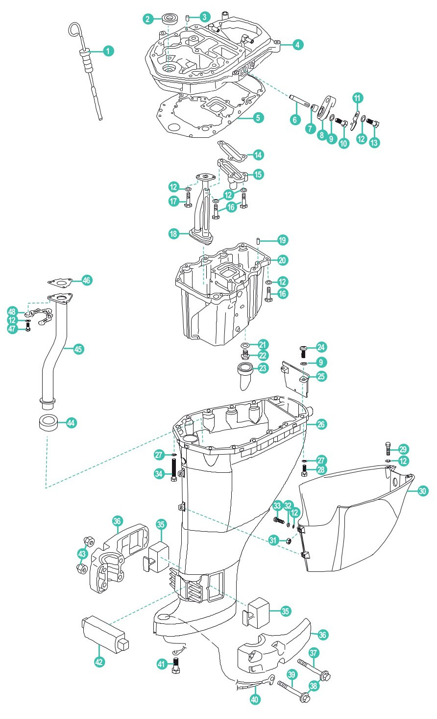 Parsun F25B/F25F - UPPER CASING