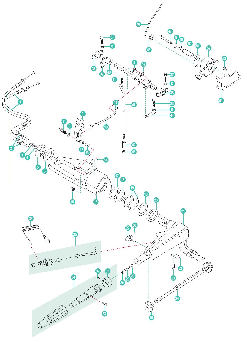 Parsun F25B/F25F - STEERING
