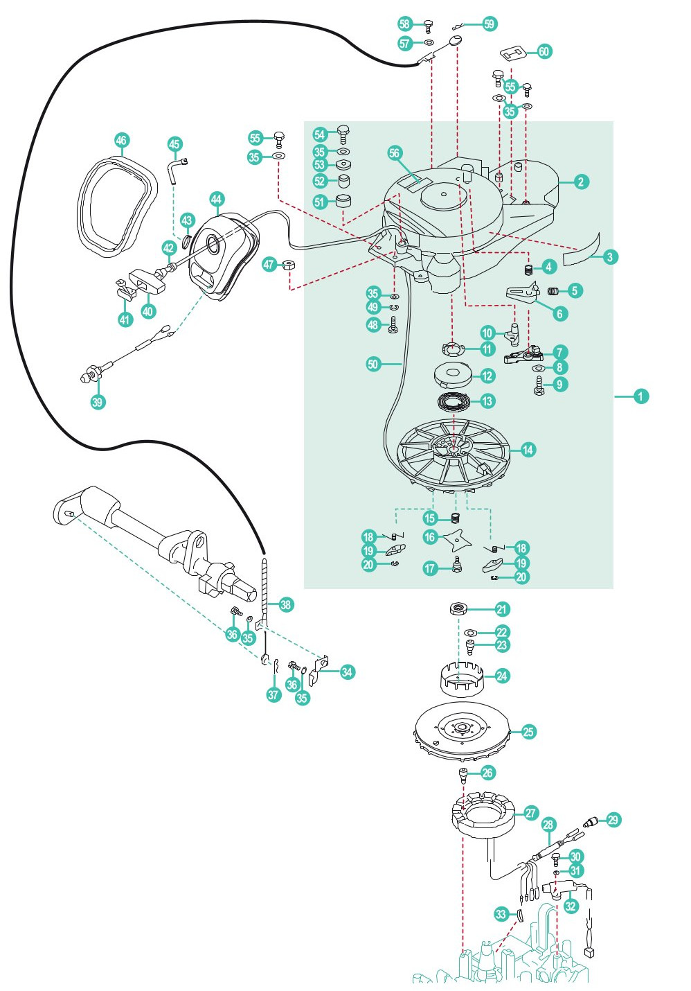 Parsun F25B/F25F Handstarter