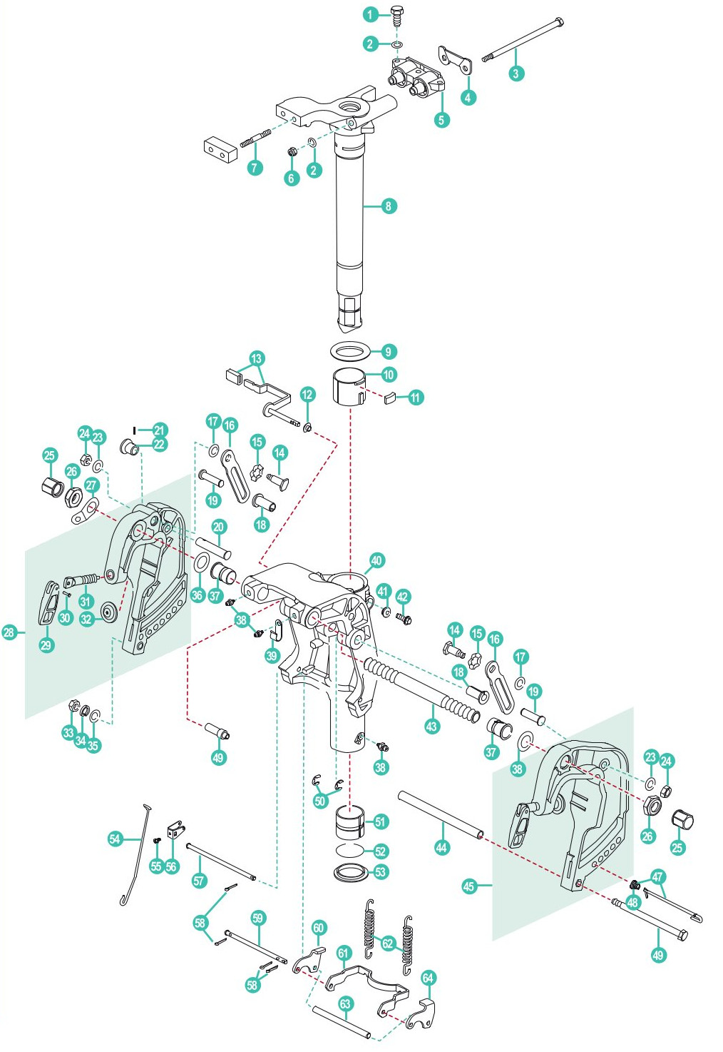 Parsun F30, F40, F15Pro - BRACKET 1/2