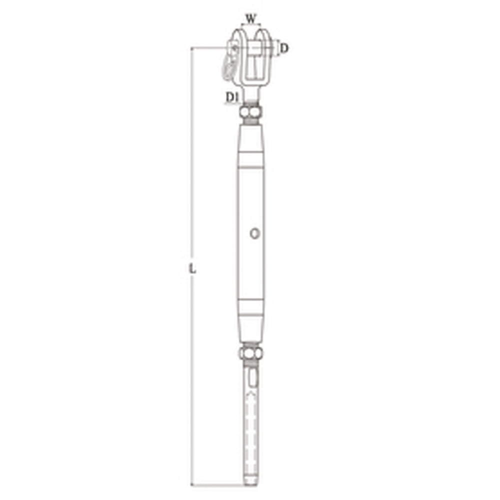 Talamex Wantenspanner Gabel - Terminal M8 Ø 4 mm Maße