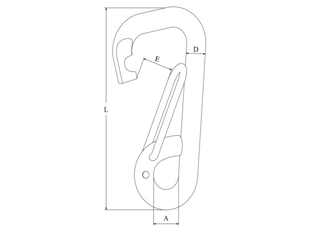 Talamex Karabiner asymmetrisch mit Auge 81mm Edelstahl