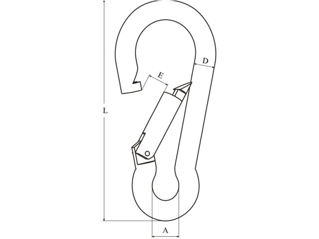 Talamex Karabinerhaken mit Knick 120mm Edelstahl