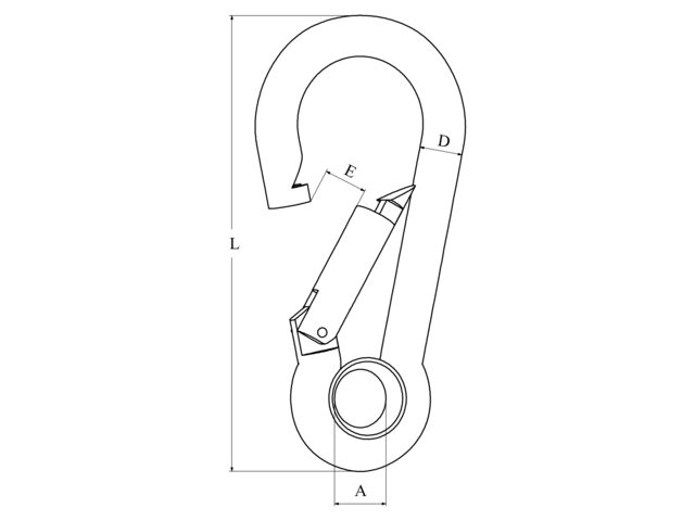 Talamex Karabinerhaken mit Auge 80mm Edelstahl