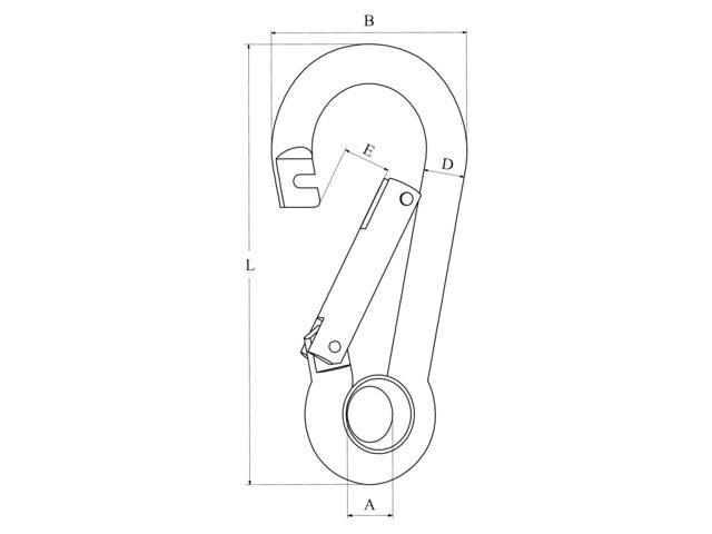 Karabinerhaken mit Auge und Lock 100mm