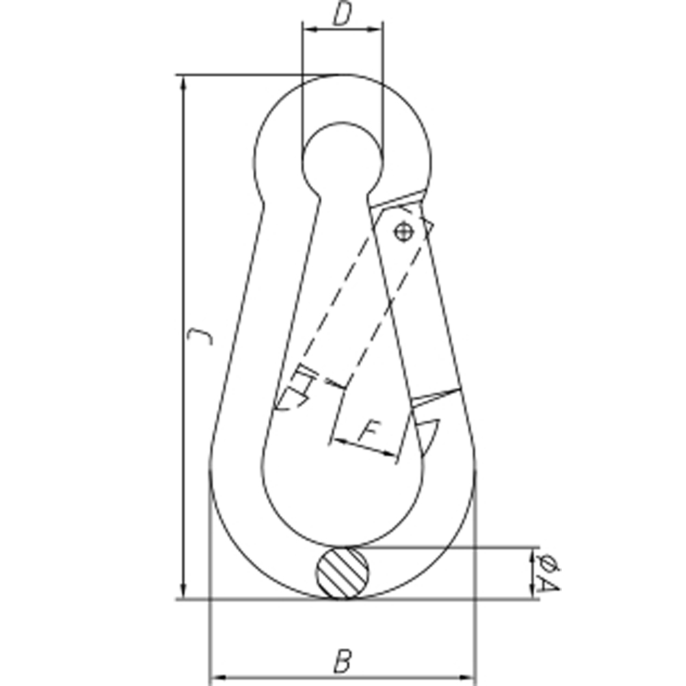 Talamex Karabinerhaken mit Knick 70mm verzinkt