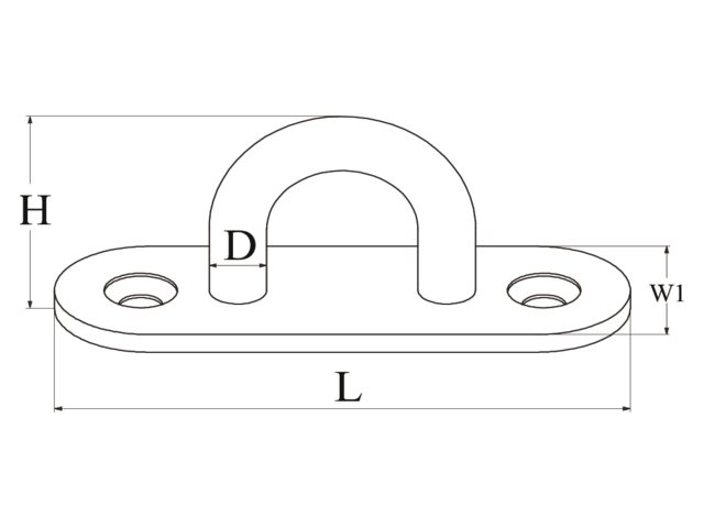 Talamex Deckauge / Augenplatte Niro lang 6mm