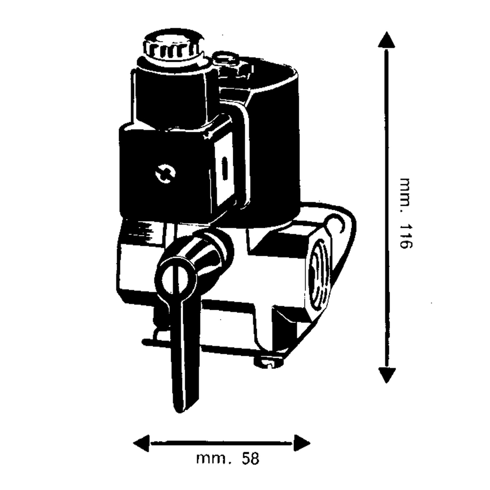 Elektrisches Sperrventil 12 V/12W Maße