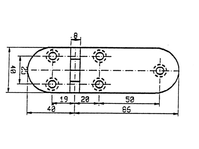 Scharnier 126x40mm 90°