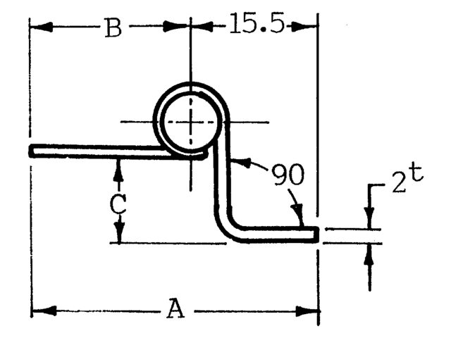 Scharnier Edelstahl 63.5x38.5x2mm