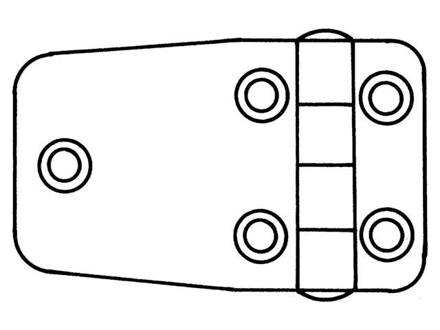 Scharnier Edelstahl 63.5x38.5x2mm