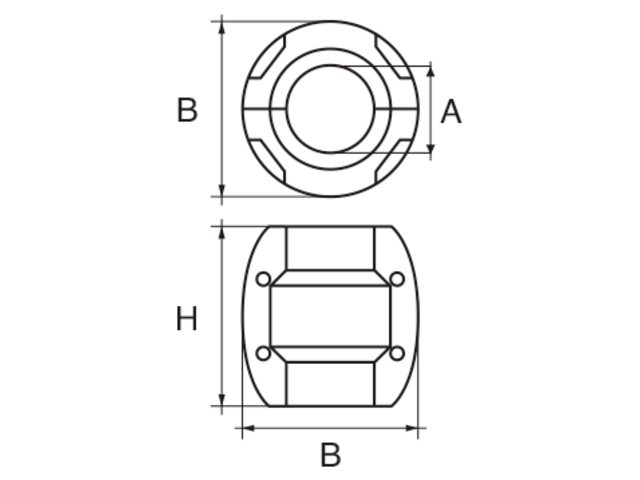 Wellen-Anode Kugelform Zink 20mm