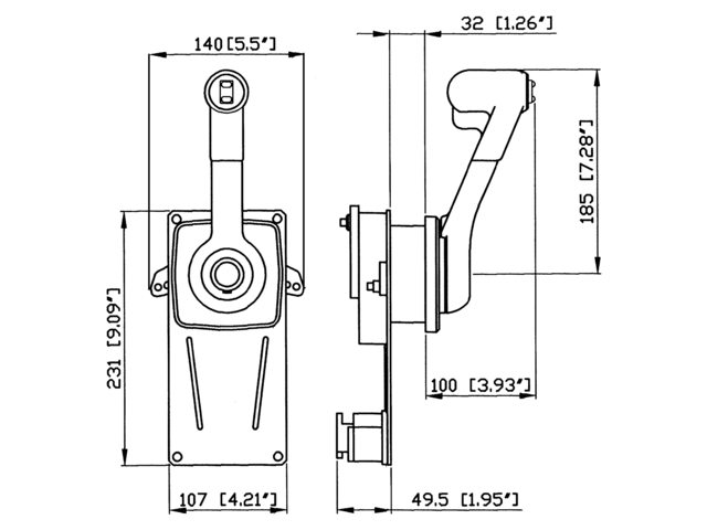B183 Hebel m pos Neutralstellungs