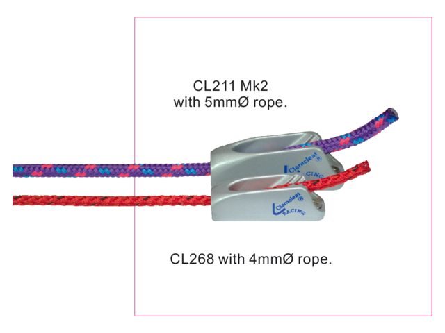 Clamcleat CL211MK2AN Klemme mit Öse 3 - 6mm Aluminium Info2