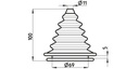 Kabeldurchführung / Balgen ohne Montagering Weiß D=69 mm
