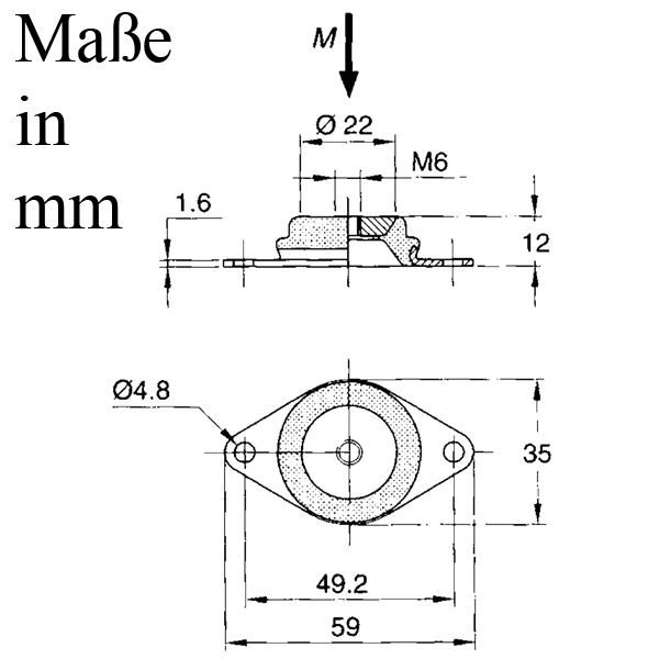 Allpa Equi-Frequency Motorlager max. Lastmax. 240N Maße