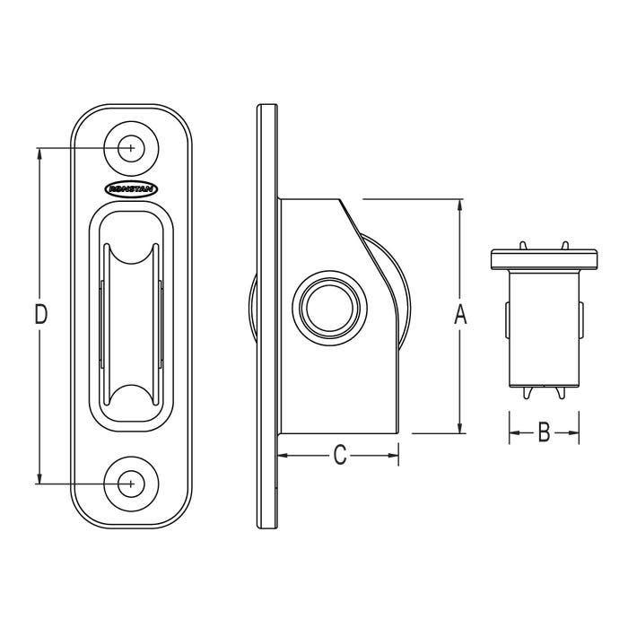 Ronstan Series 40 Kugellager-Exitblock RF45711N – schmale Ausführung