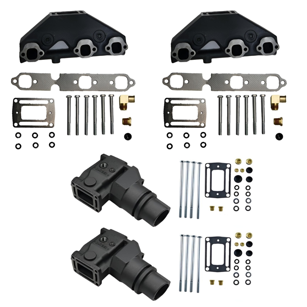 Abgaskrümmer / Abgassammler Satz mit Knie Volvo Penta V6 1993+