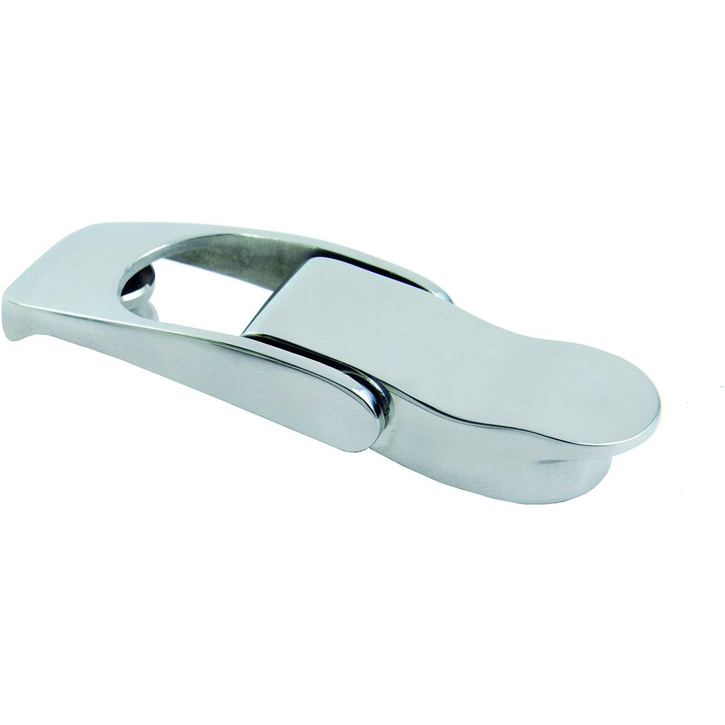 NIRO Backskistenverschluß mit federendem Bügel  A=82mm  B=25mm  C=15mm