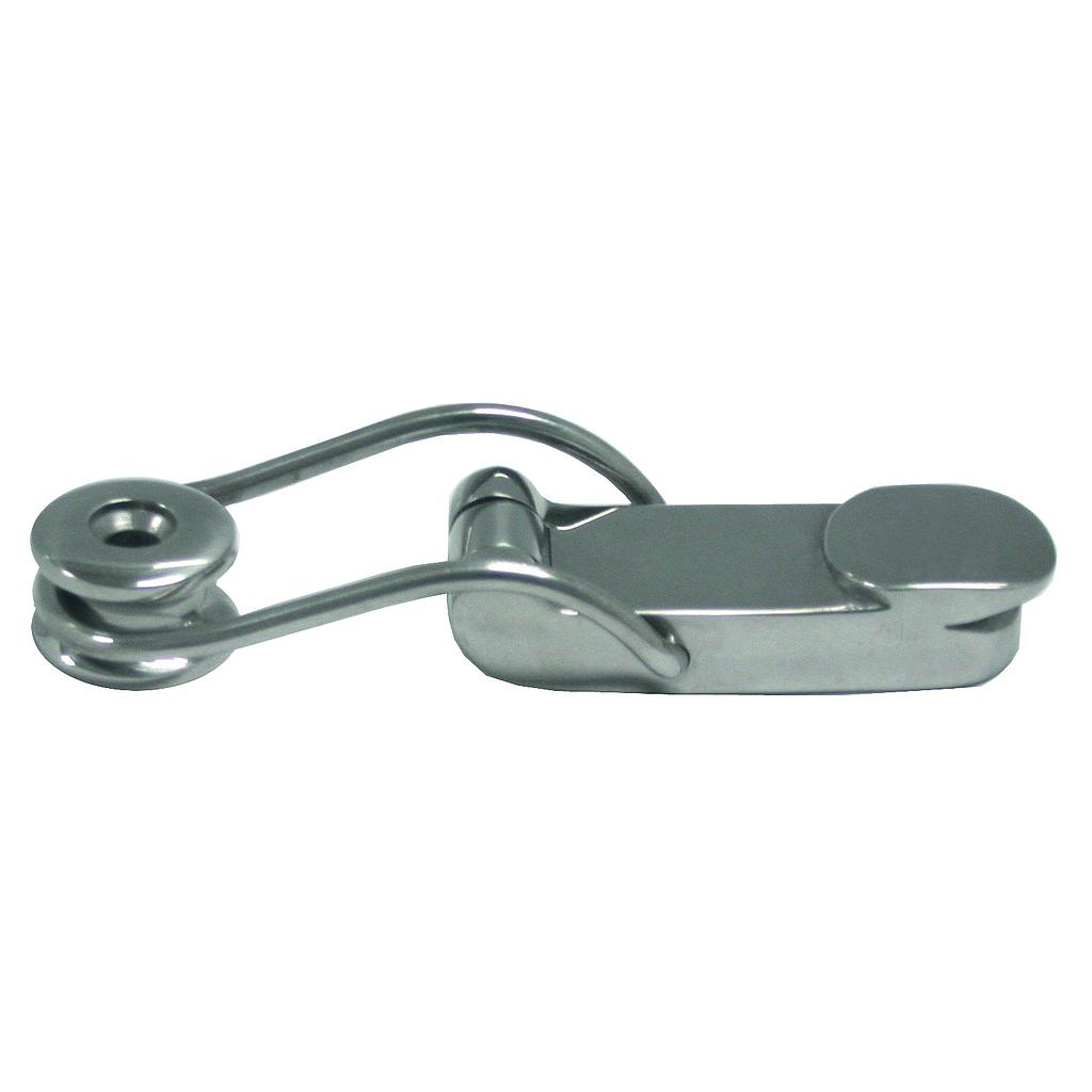 NIRO Backskistenverschluß mit federendem Drahtbügel  A=94mm  B=28mm  C=13mm