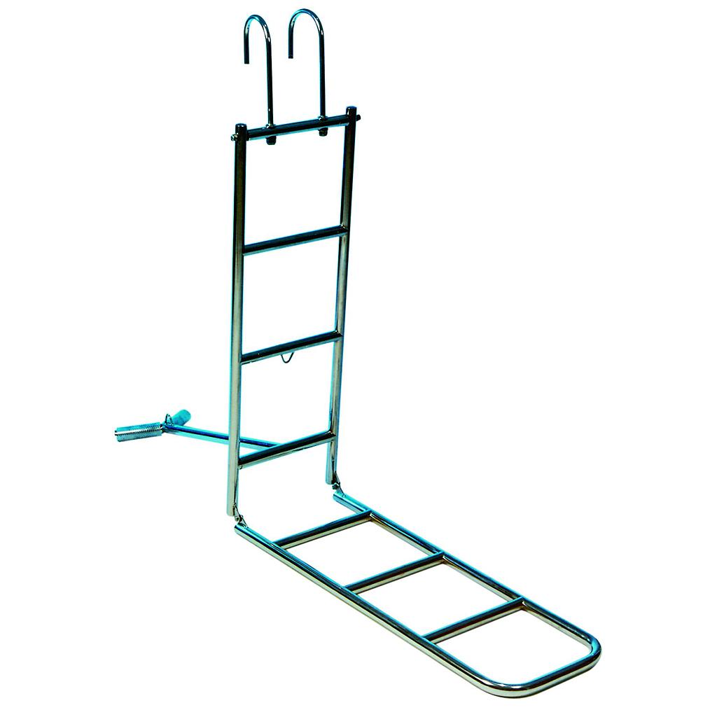 NIRO Badeleiter  7-Stufen  Bugleiter aufklappbar & Haken für die Bugkorb  Abm. ausgeklappt 300x1780mm  Rohr Ø25mm