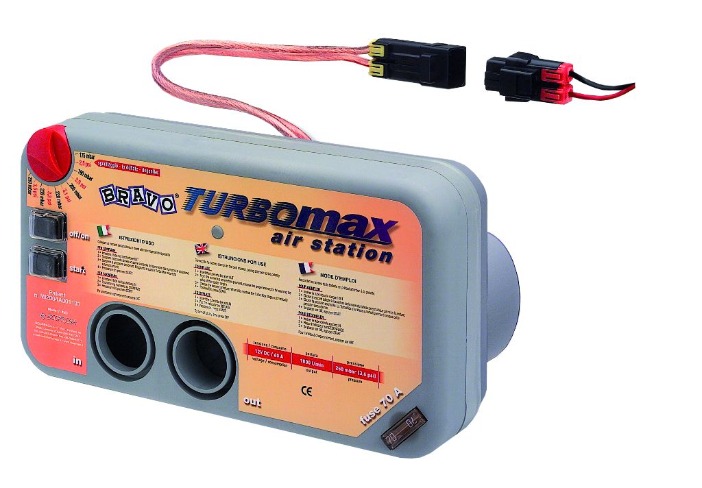 Elektrische Bravo Turbo Max Kit Luftpumpe 12V ( für permanente Installation auf Ihrem Boot )