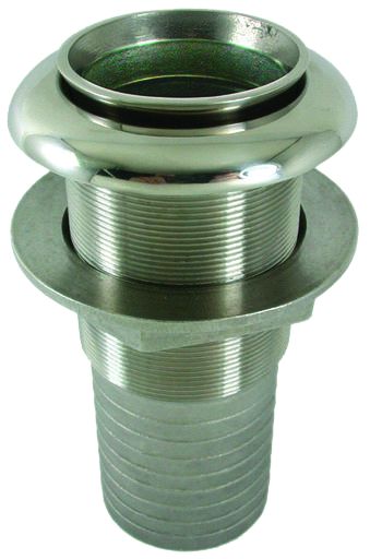 NIRO Borddurchlass für Auspuff mit NIRO Klappe  Ø76mm  A=76mm  B=146mm  C=88mm  D=118mm  E=33mm