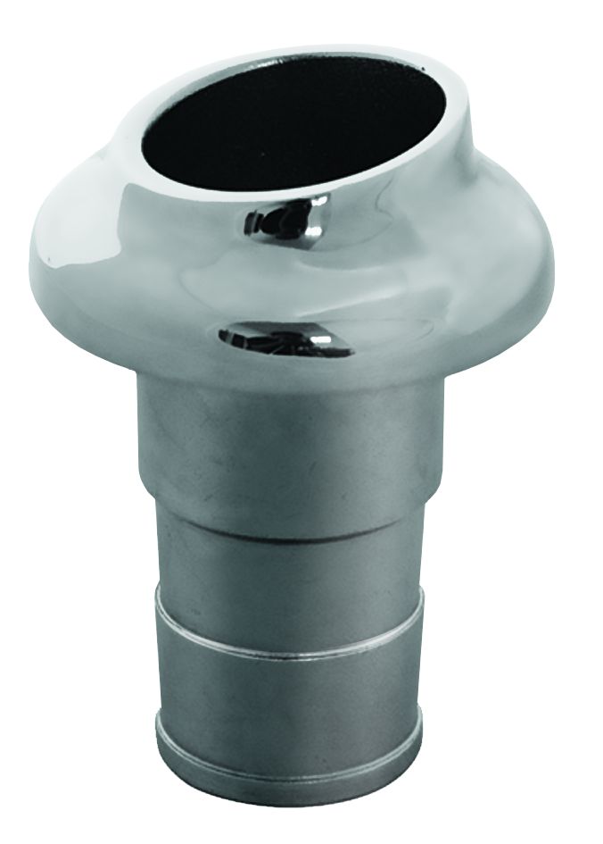 NIRO Borddurchlass für Auspuff mit Gummi Klappe  Ø45mm  Kragen Ø75mm