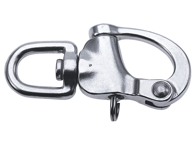 Talamex 128 mm BL daN 1630 Schnappschäkel mit Wirbelauge Edelstahl