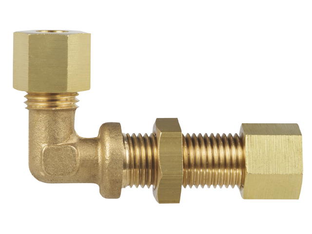 Winkel-Schottverschraubung Messing 8mm RVS x 8mm RVS