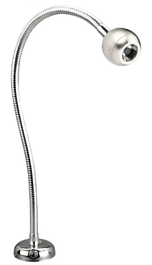 Flexibele LED-Karten- Leselampe  Messing verchromt  8-30V/1 2W