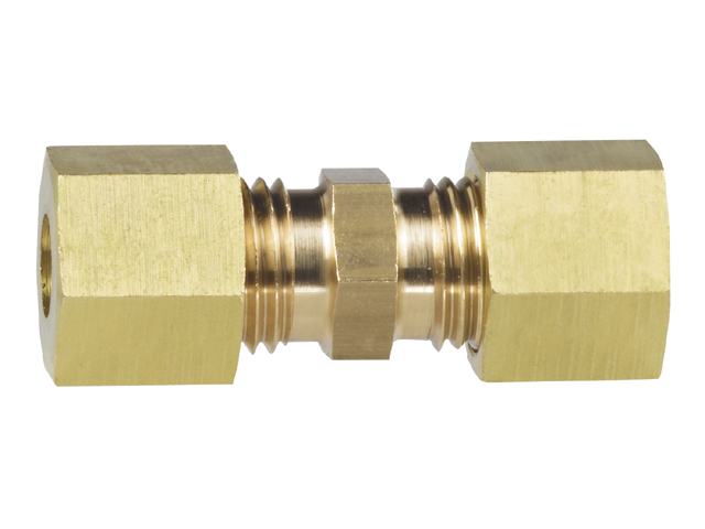 gerade Verschraubung Messing 8mm RVS x 8mm RVS