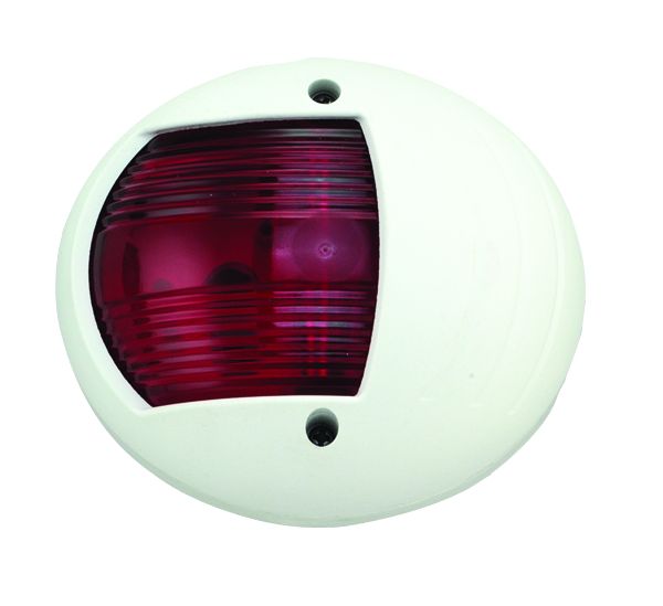 LED-Positionslaterne  Backbord  8-30V  LED 1W  112.5°  2NM  weiß Kunststoff Gehäuse mit rote Linse  107x93x61mm ( lxbxd )