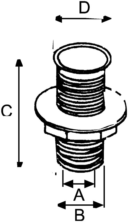 Kunststoff Lenzrohr  Ø22mm  H=155mm  Schwarz