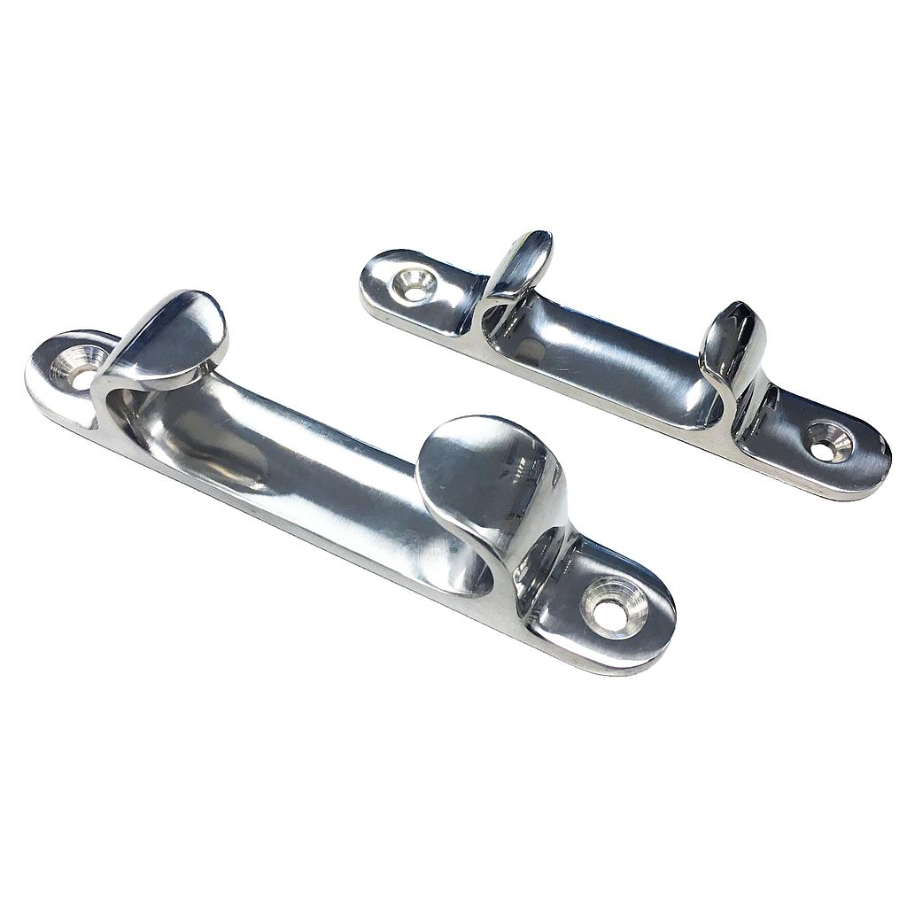 NIRO Lippklampe  L=110mm  max. Leine Ø13mm  Bugmontage ( Preis pro Paar )