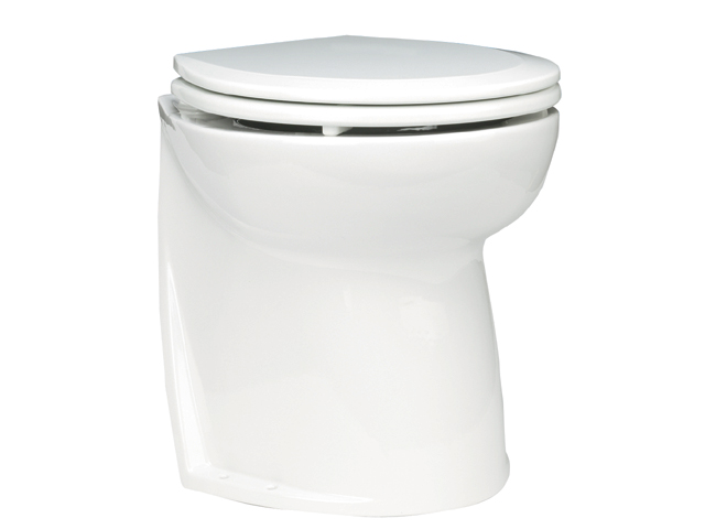 Jabsco 58220-1024 Deluxe Flush 17" Elektrotoilette 24V Pumpe abgeschrägtem Rücken