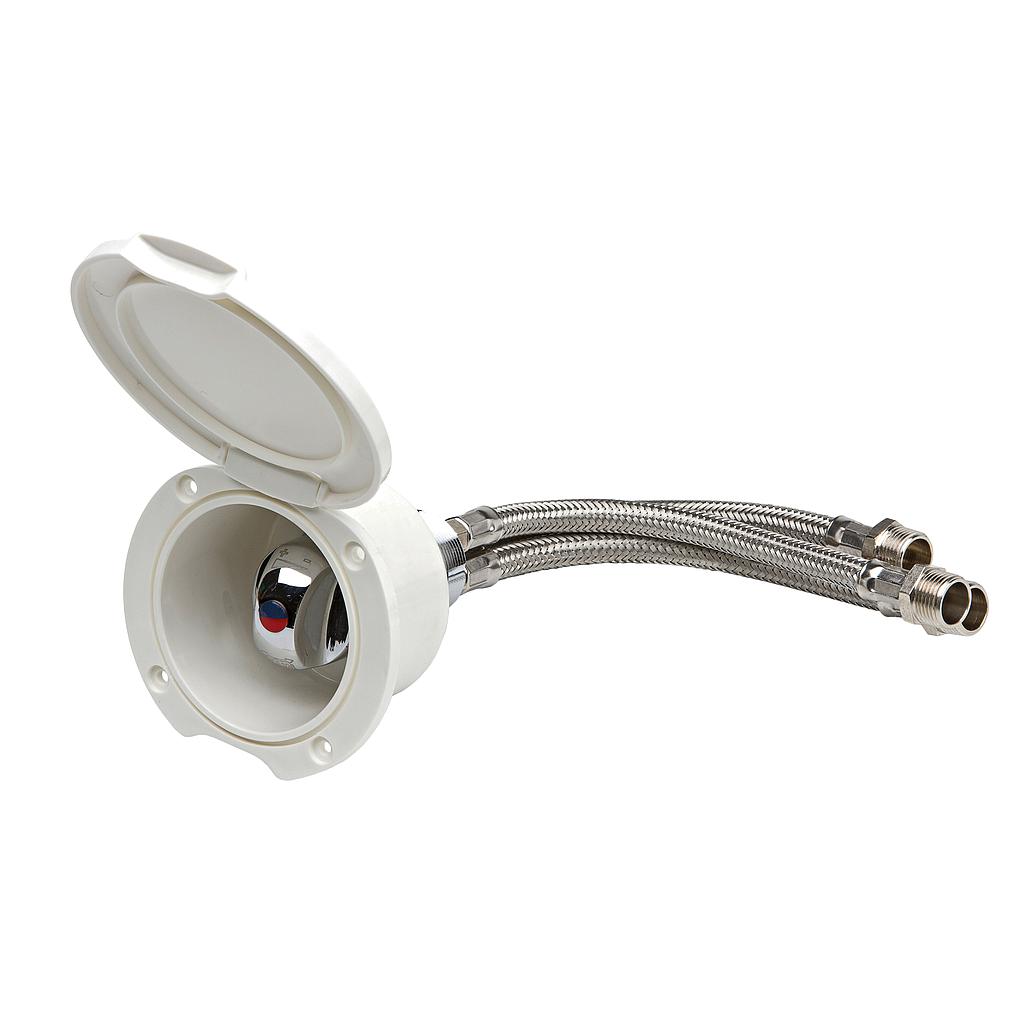 Mischhaan mit Einbaukasten  Weiß Kunststoff