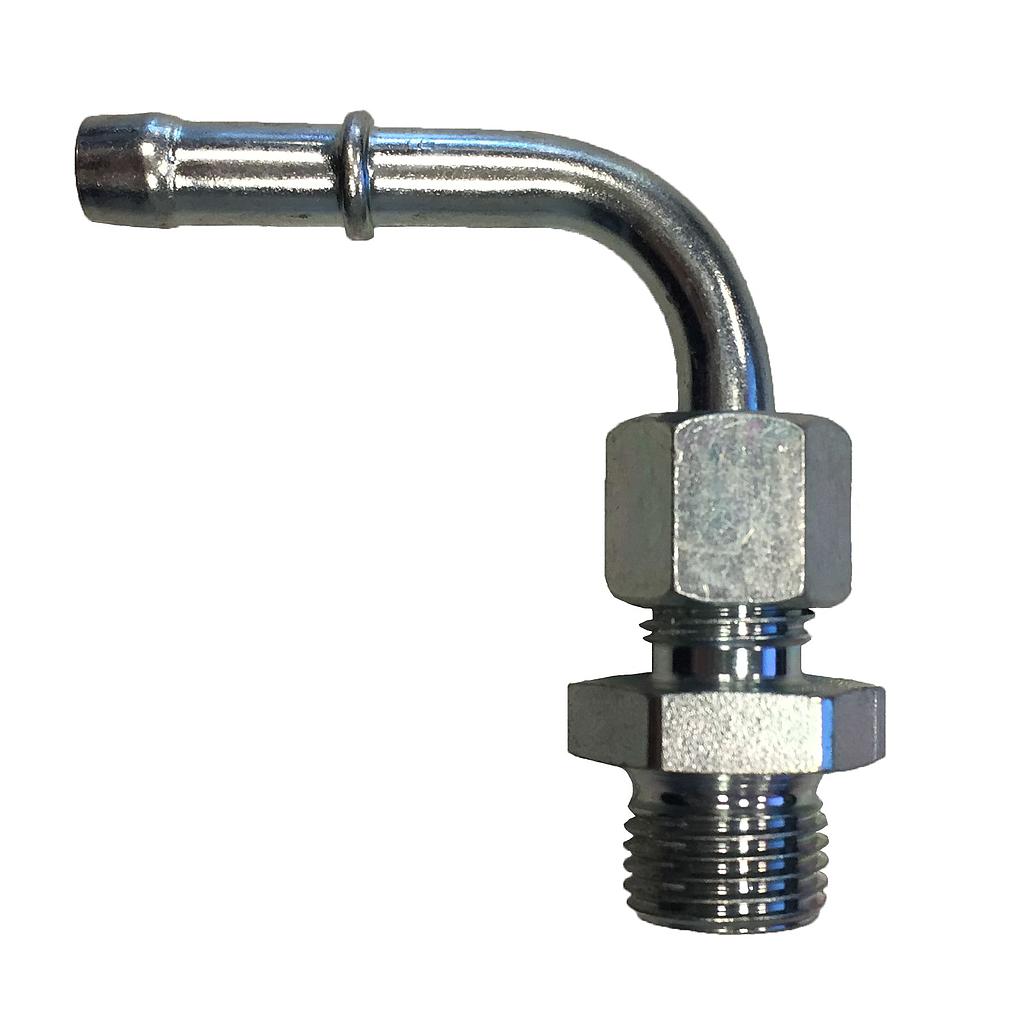 Racor Schlauchtülle rechtwinklig  Ø10mm  M16x1-1/2  mit 3/8 Adapter  für Art. 079021"